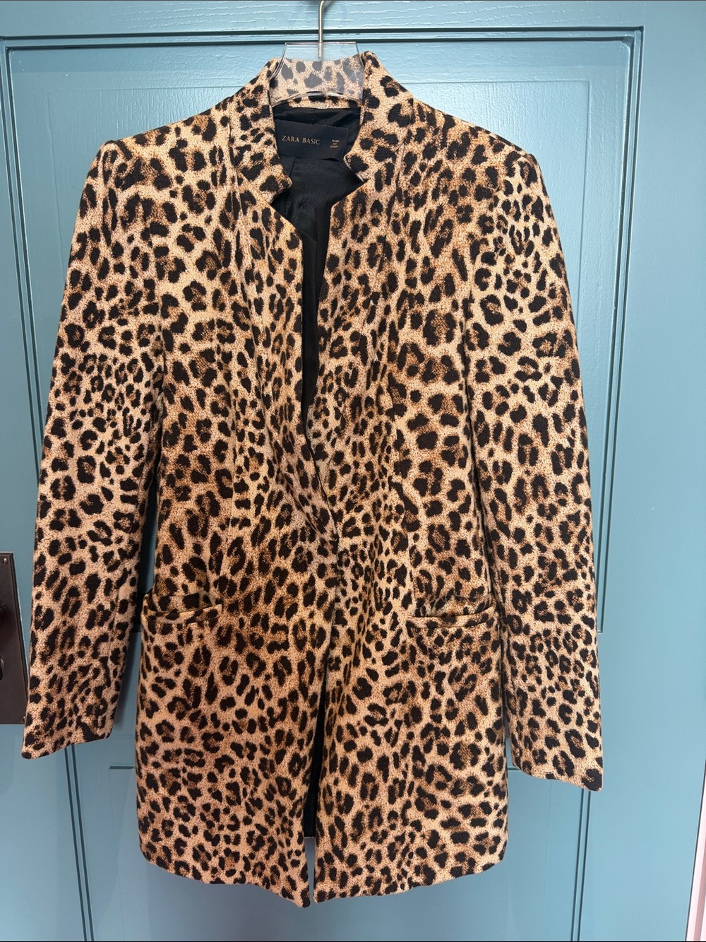 Zara Leopard Print Blazer Jacket - Tan, Black